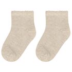 Younger Girls Beige, Ivory & Pink Socks ( 3 Pack ), 2, hi-res