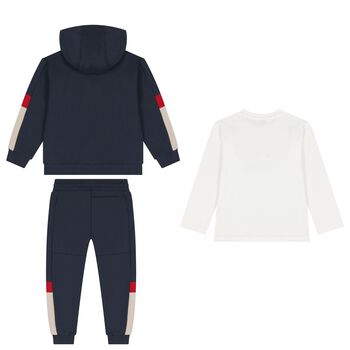 Boys Blue & White Tracksuit Set (3 Piece)