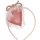 Girls Pink Feather Headband, 1, hi-res