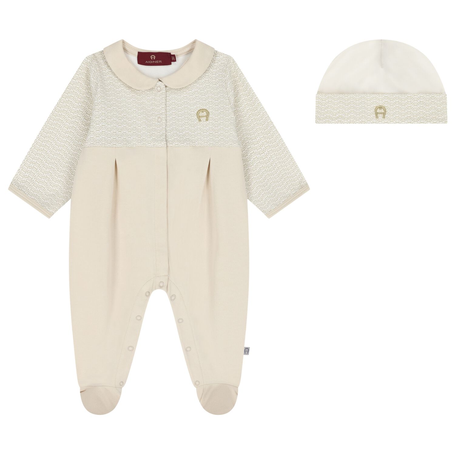 Ivory & Gold Logo Babygrow Gift Set, 1, hi-res