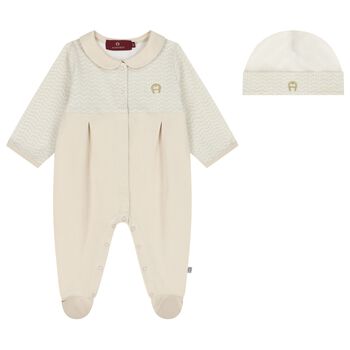 Ivory & Gold Logo Babygrow Gift Set