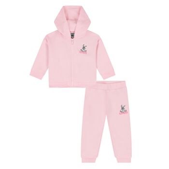 Younger Girls Pink Bunny Logo Tracksuit