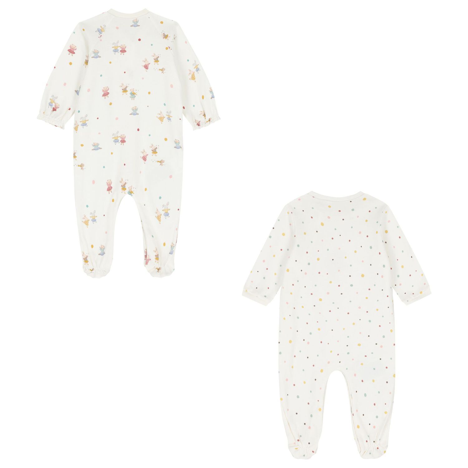 Baby Girls Ivory Babygrows ( 2-Pack ), 1, hi-res