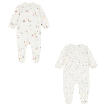 Baby Girls Ivory Babygrows ( 2-Pack )