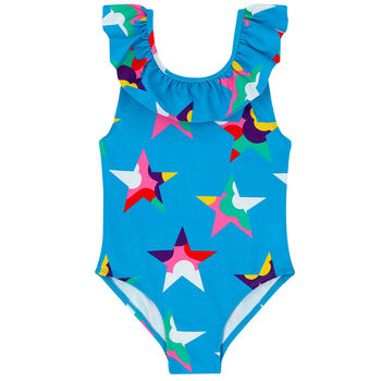 Girls Blue Star Swimsuit