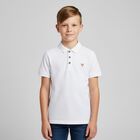Boys White Logo Polo Shirt, 1, hi-res