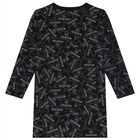 فستان بناتي بشعار باللونين الأبيض والأسود, 1, hi-res