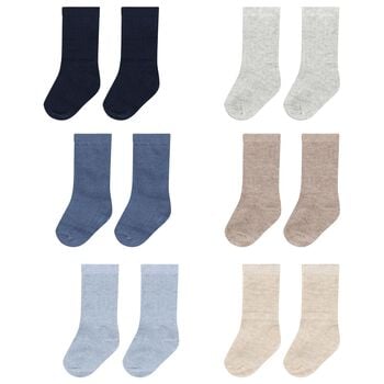 Baby Girls Beige, Ivory & Pink Socks ( 6 Pack )