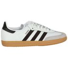 White & Brown Logo Samba Trainers, 1, hi-res