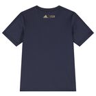 Navy Blue & Red Marvel Logo Shorts Set, 1, hi-res