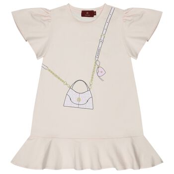 Girls Pink Bag Logo Dress