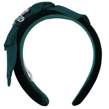 Girls Green Bow Headband