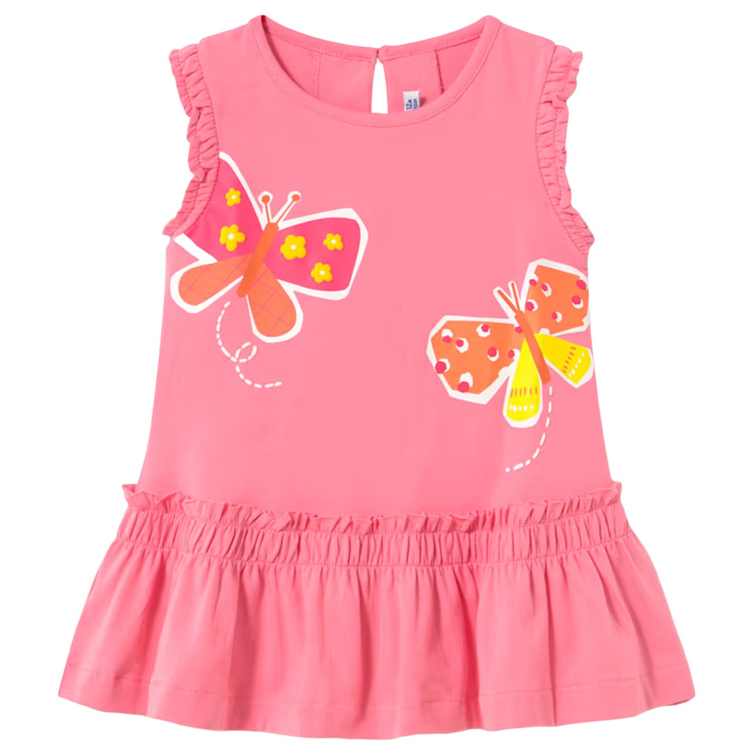 Younger Girls Pink Butterfly Dress, 3, hi-res