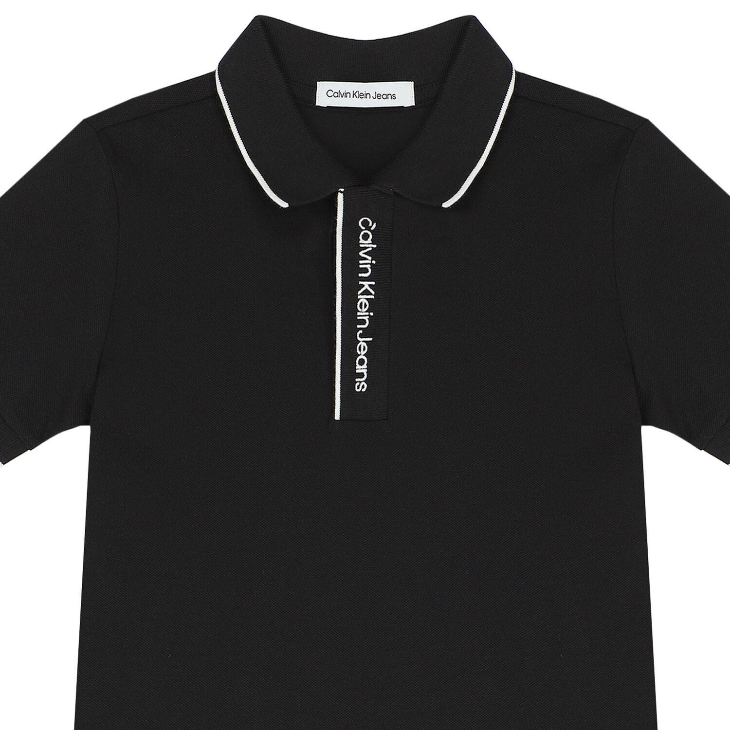 Boys Black Logo Polo Shirt, 1, hi-res