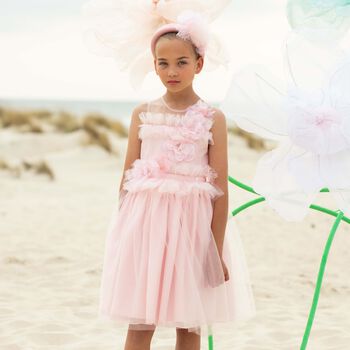 Girls Pink Tulle Special Occasion Dress