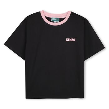 Girls Black Bunny Logo T-Shirt