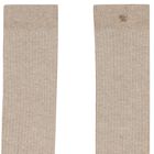Girls Beige Knit Knee High Socks, 1, hi-res