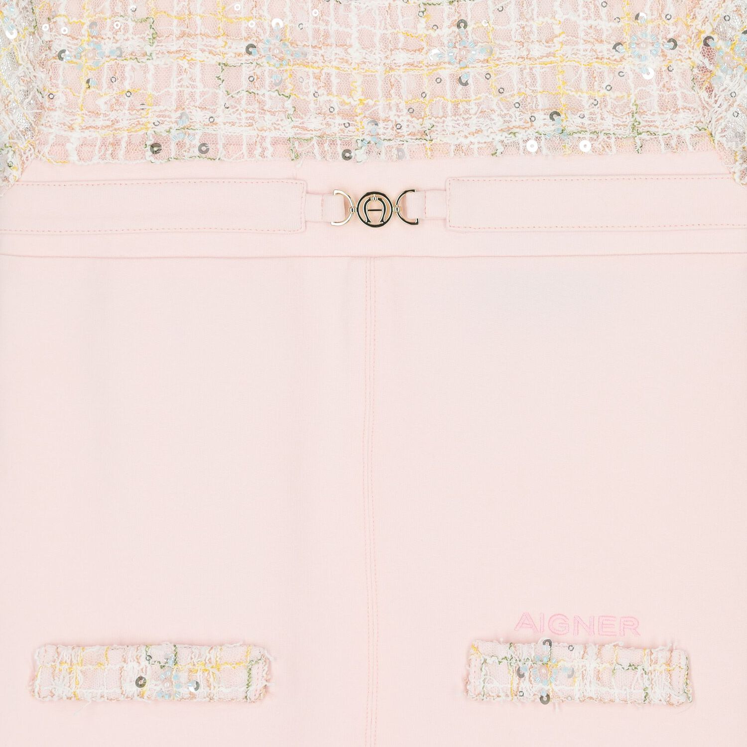 Girls Pink Logo Dress, 2, hi-res