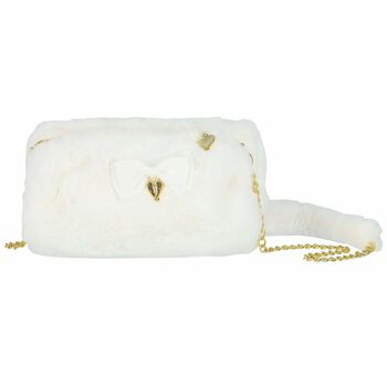 Girls White Fur Hand Bag
