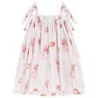 Girls White & Pink Milk Shake Beach Dress, 3, hi-res