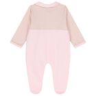 Baby Girls Pink & Gold Logo Babygrow, 3, hi-res