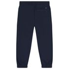 Boys Navy Blue Logo Joggers, 1, hi-res
