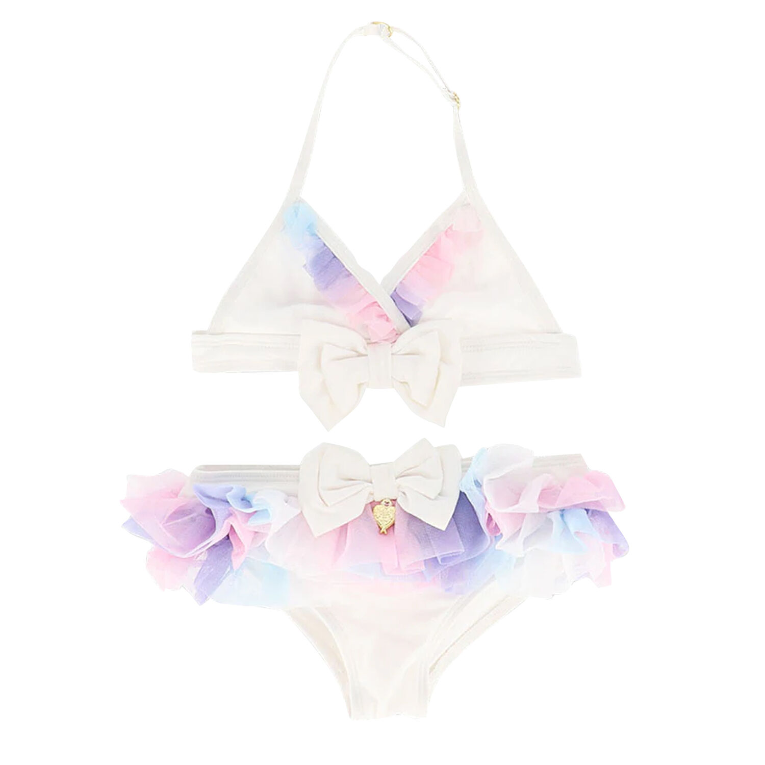 Girls White Tulle Bikini, 1, hi-res image number null