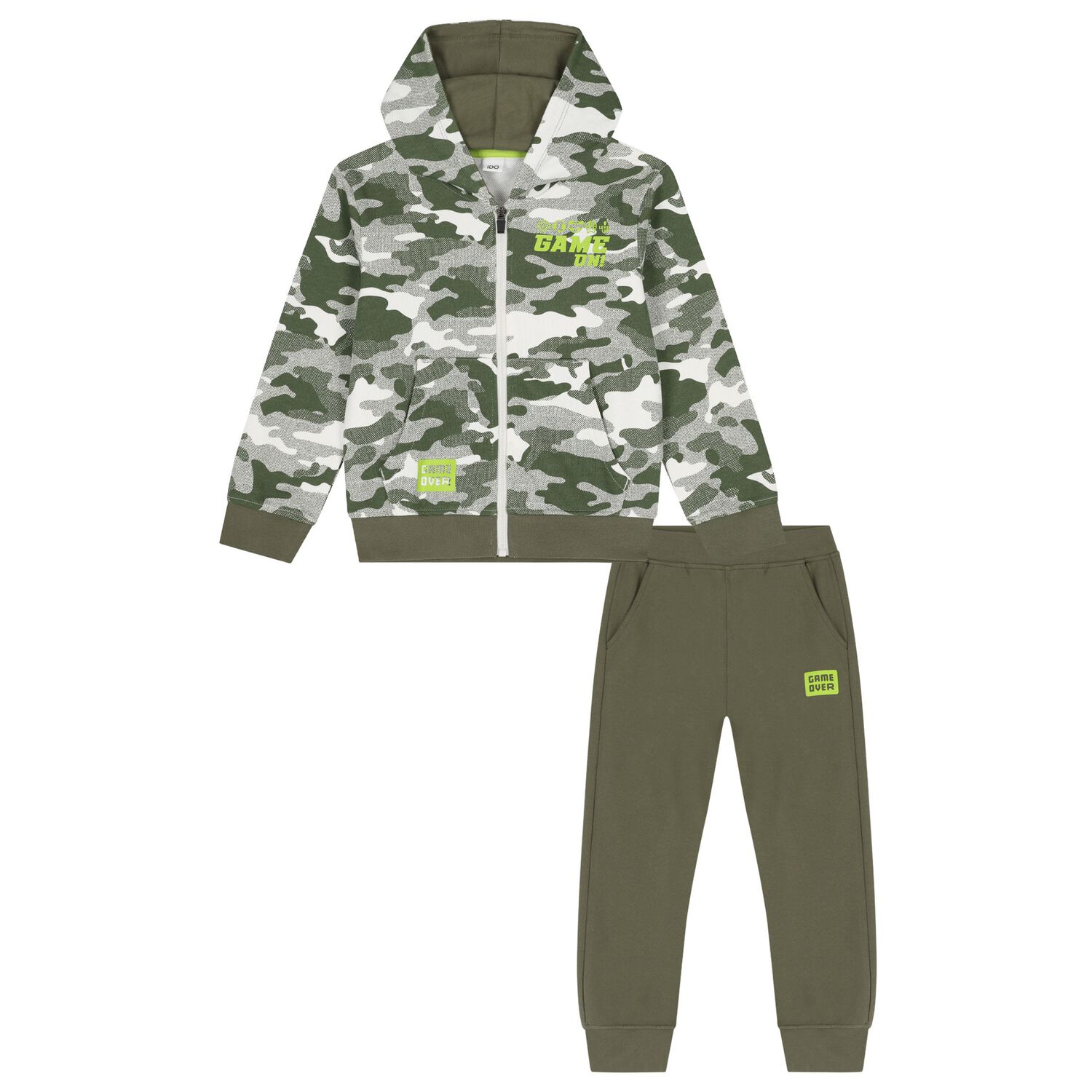 Boys Green Camouflage Tracksuit, 2, hi-res image number null