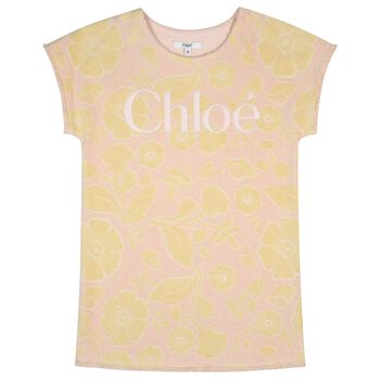 Girls Mini Me Pink & Yellow Floral Dress 