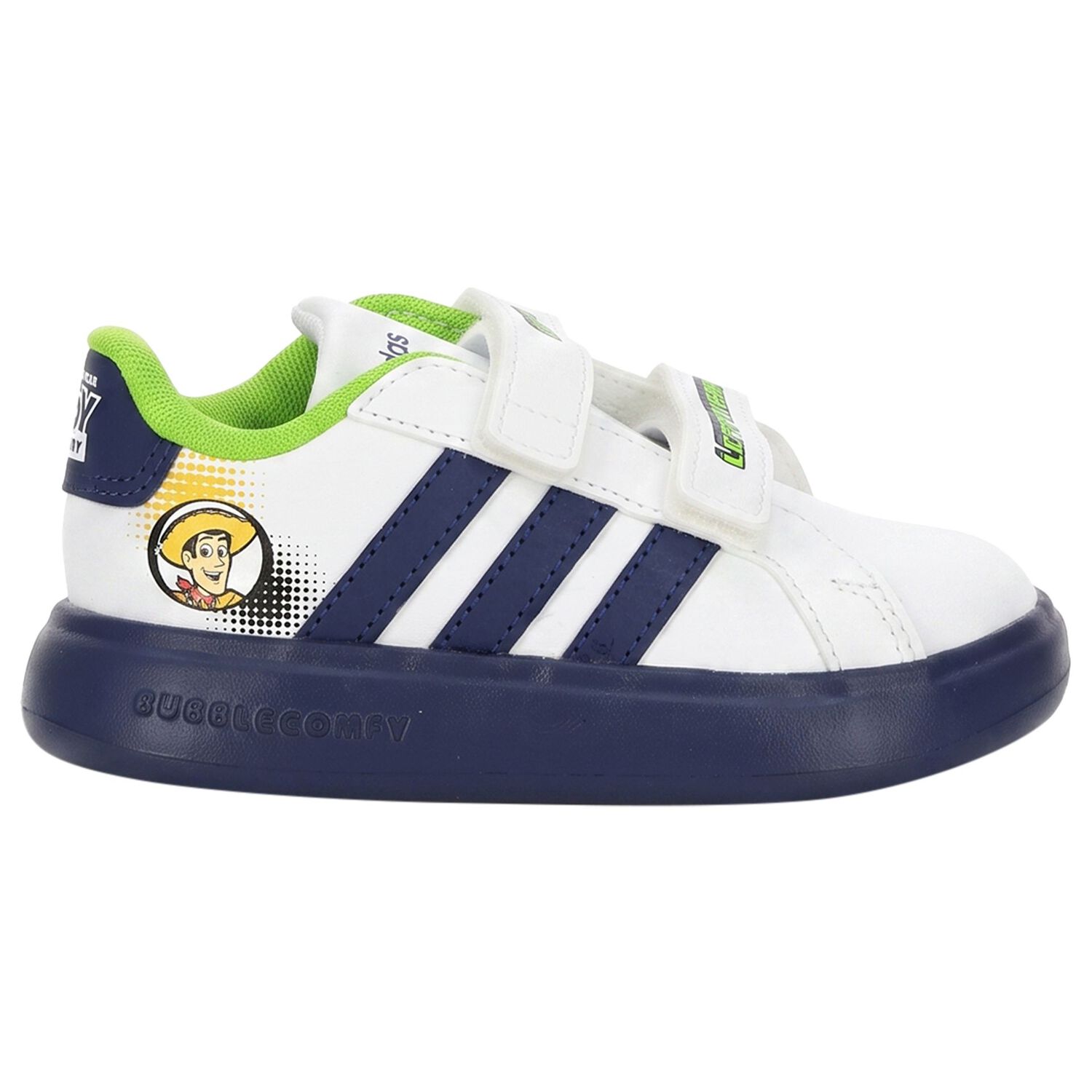 Boys White & Navy Blue Buzz Lightyear Trainers, 1, hi-res