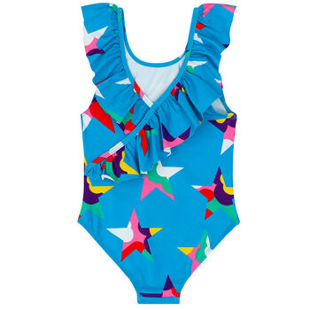 Girls Blue Star Swimsuit