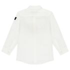 Boys White & Gold Logo Shirt, 1, hi-res