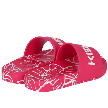 Girls Pink & White Logo Sliders