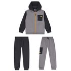 Boys Grey Tracksuit Set ( 3 Piece ), 2, hi-res