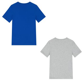 Boys Blue & Grey Logo T-Shirts ( 2-Pack )