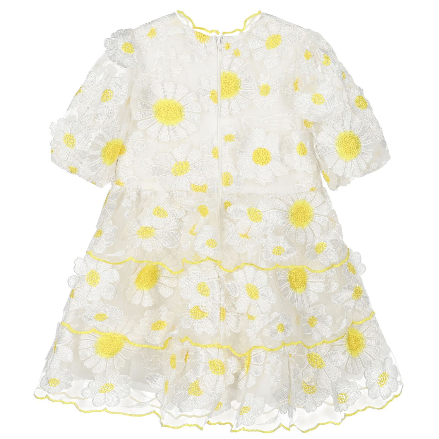Girls Ivory & Yellow Floral Dress, 1, hi-res image number null