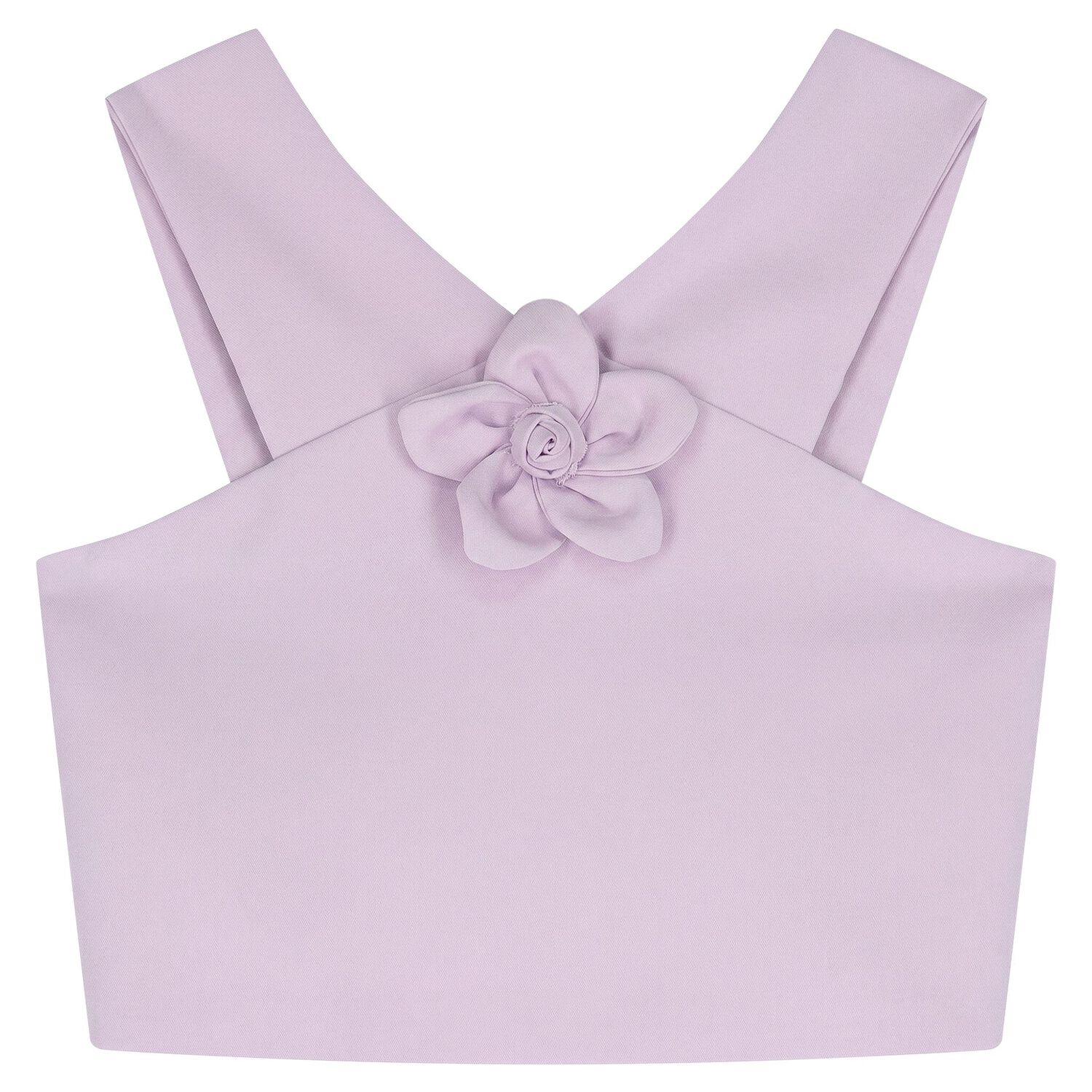 Girls Lilac Crepe Flower Shorts Set, 2, hi-res