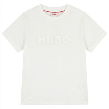 Boys Mini Me White Logo T-Shirt
