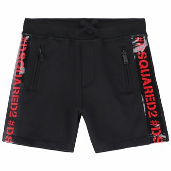 Boys Black Logo Shorts