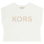 Girls White Logo T-Shirt, 1, hi-res