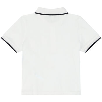 Younger Boys White Logo Polo Shirt