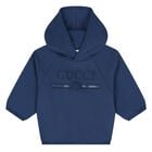 Boys Younger Blue Logo Hooded Top, 1, hi-res