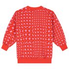 سويت شيرت بنات بالشعار باللون الاحمر و الوردي, 1, hi-res