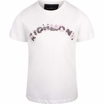 Girls Ivory Embellished Logo T-Shirt
