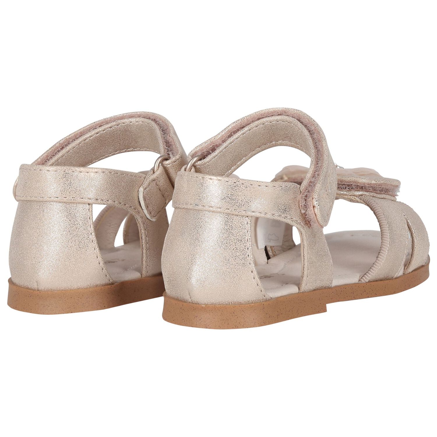 Girls Gold Flower Sandals, 3, hi-res image number null