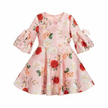 Girls Pink Satin Dress