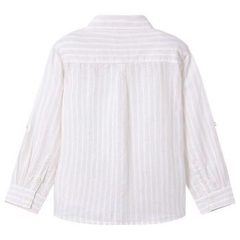 Boys Beige Stripe Shirt
