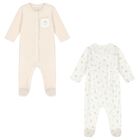 Baby Girls Ivory & Pink Babygrows Gift Set ( 2-Pack ), 1, hi-res