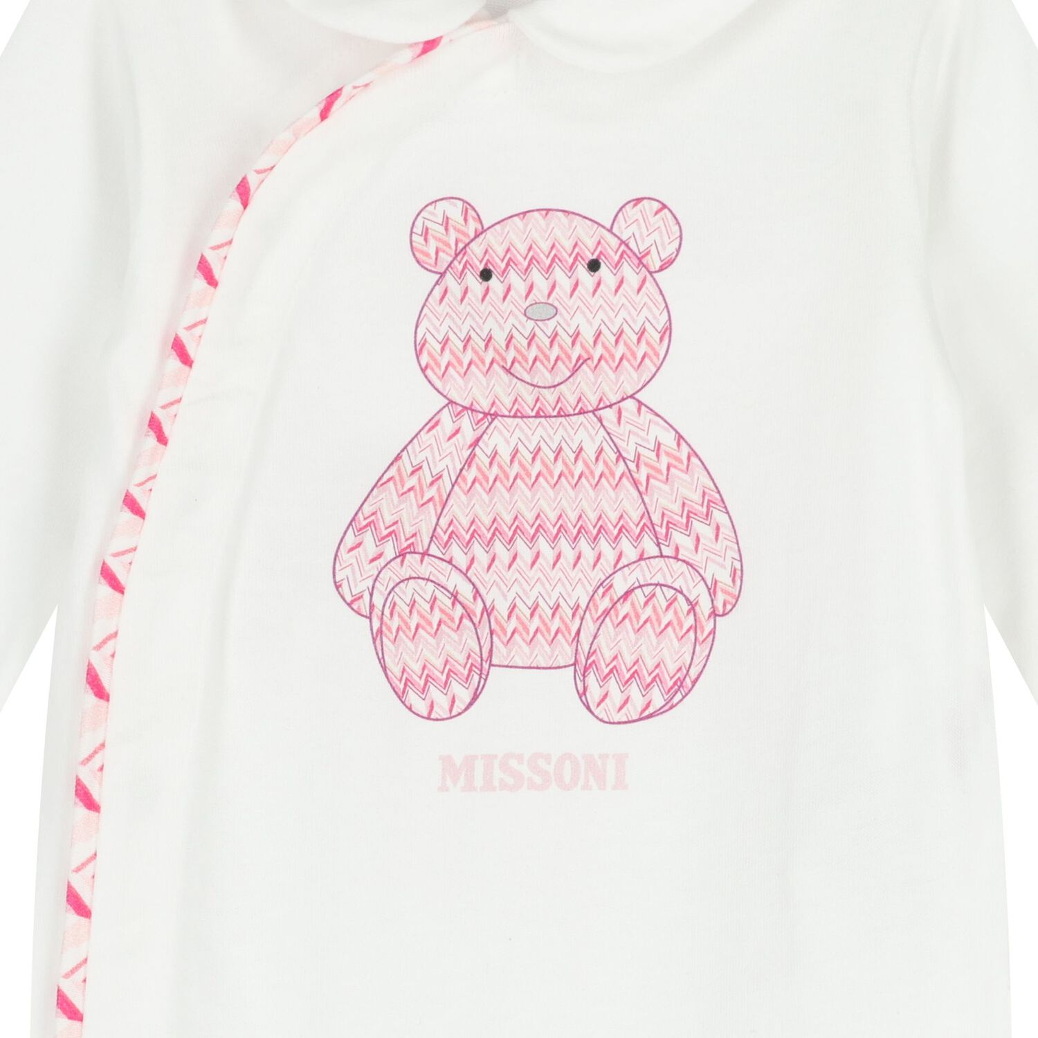 Baby Girls White & Pink Teddy Bear Zig Zag Babygrow Gift Set, 1, hi-res