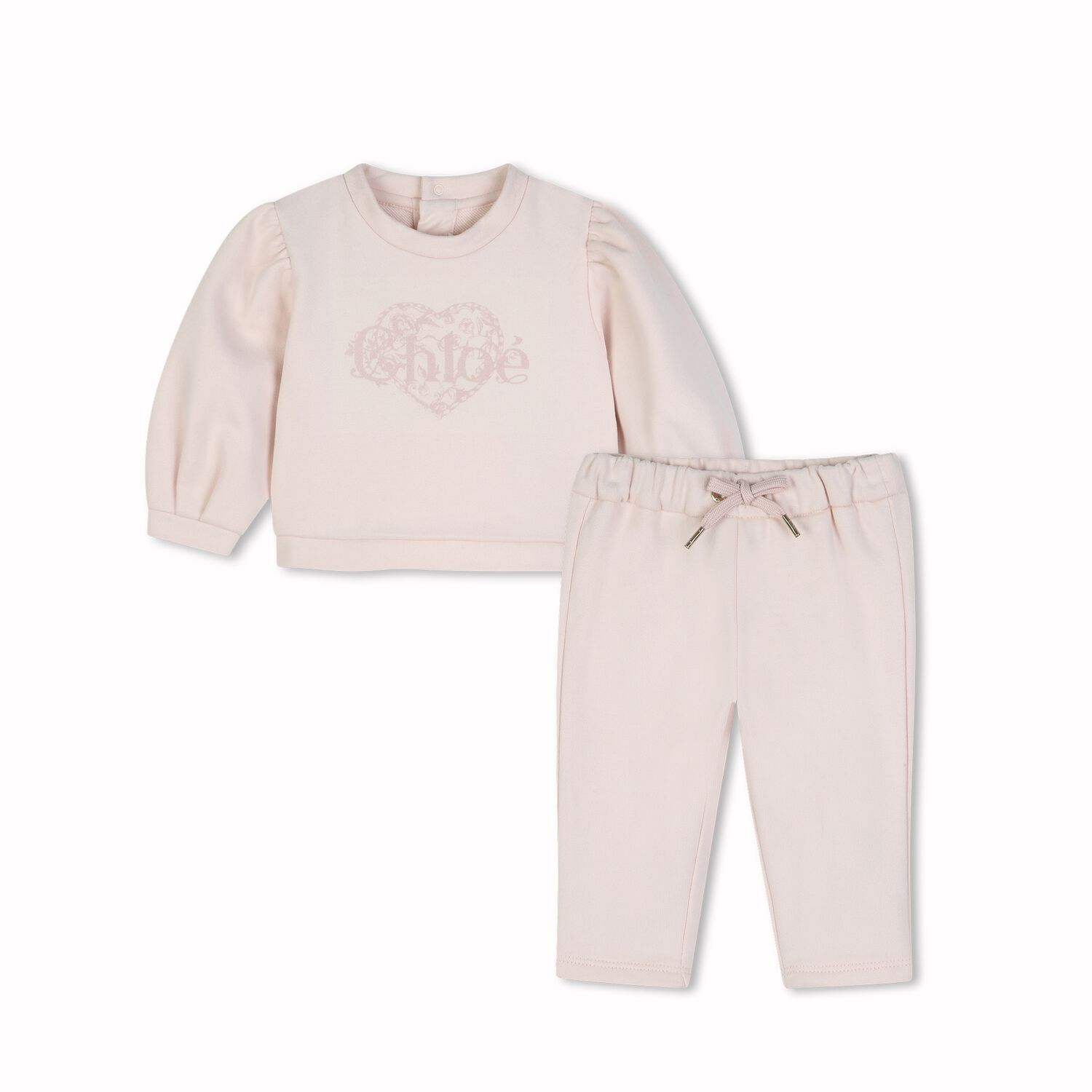 Younger Girls Pink Heart Logo Tracksuit, 1, hi-res